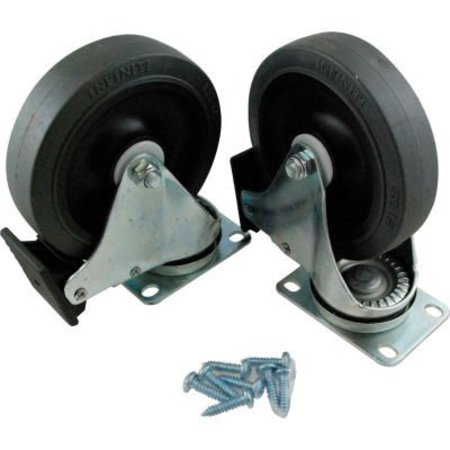 SPECIALMADE GOODS AND SERVICES Rubbermaid 5in Swivel Plate Caster Kit With Hardware, Gray - FG9W71L1GRAY